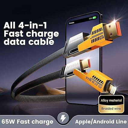 V999 5-in-1 Fast Charging & Data Cable for All Devices – Multi-Mode USB Cable