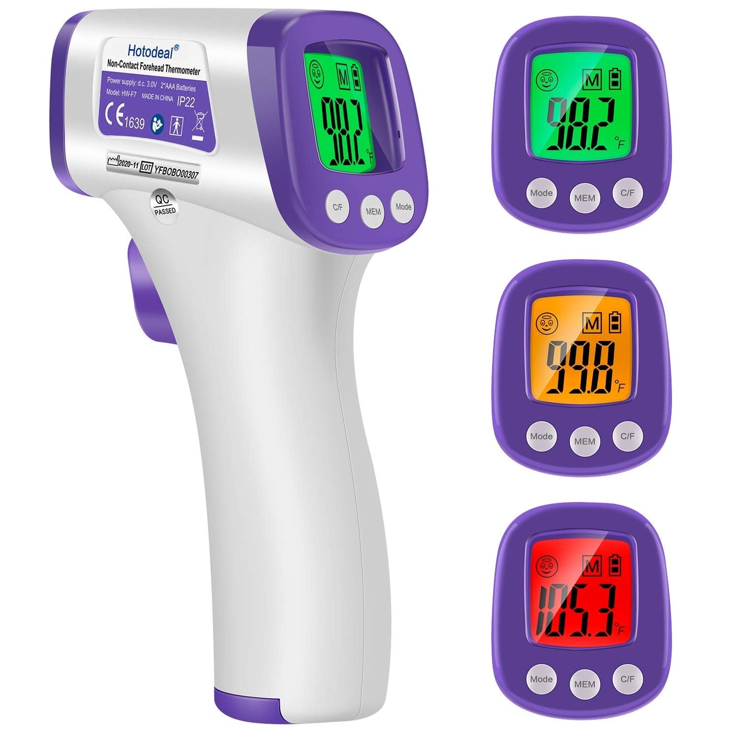 “Fast & Accurate Infrared Forehead Thermometer – Non‑Contact, 3‑Color Fever Alert, 3‑in‑1 LCD”
