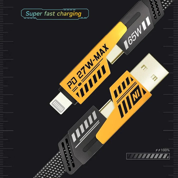 V999 5-in-1 Fast Charging & Data Cable for All Devices – Multi-Mode USB Cable