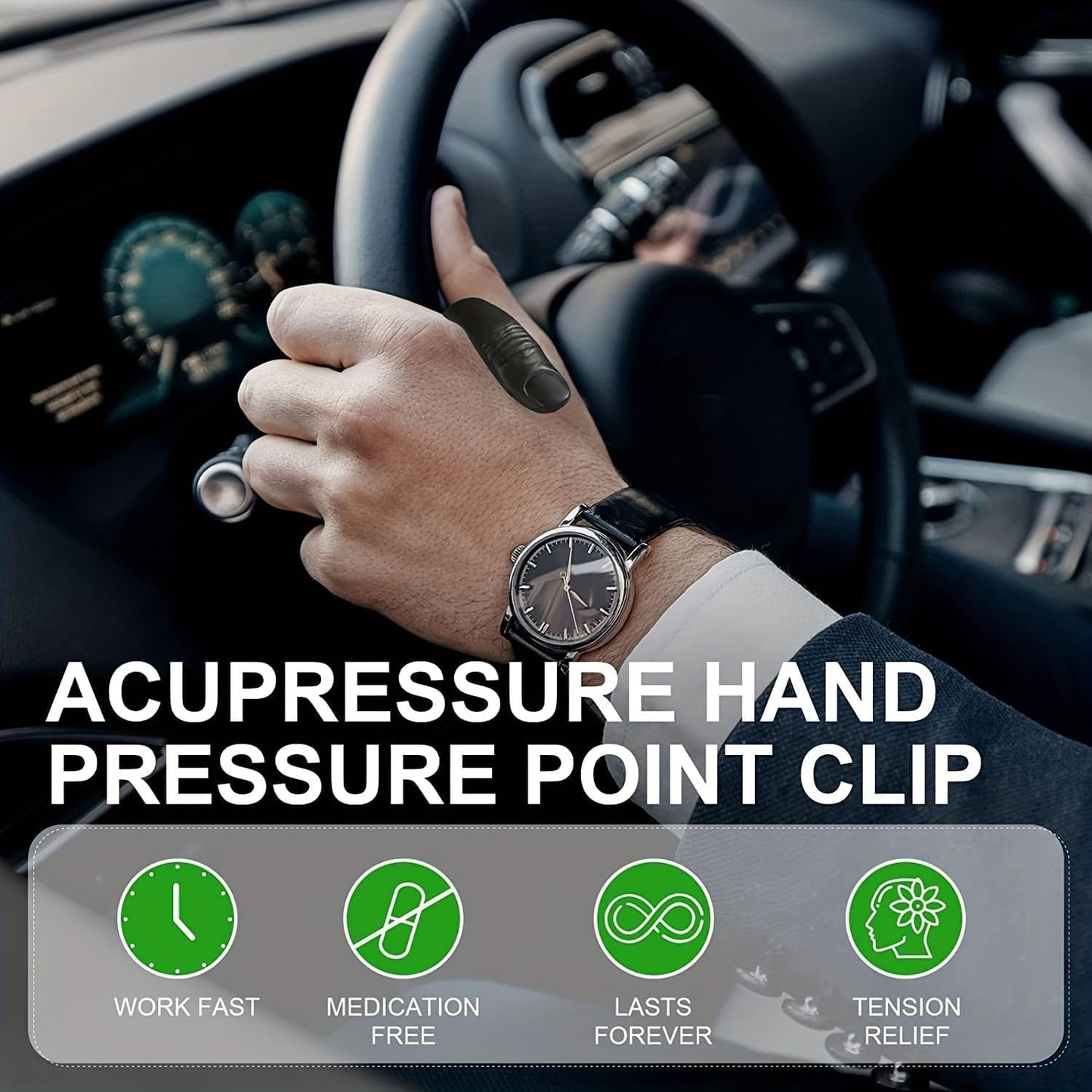 Original Li4 Acupressure Clip | Wearable Sugar Control, Stress & Headache Relief Hand Pressure Point Tool