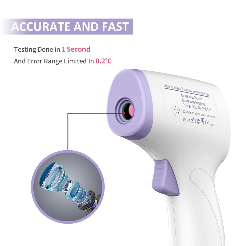 “Fast & Accurate Infrared Forehead Thermometer – Non‑Contact, 3‑Color Fever Alert, 3‑in‑1 LCD”
