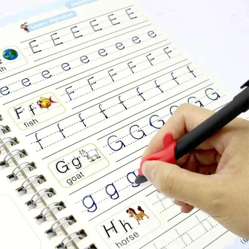 Mega Sale Offer - Kids Reusable Practice Book (4 Books + 1 Pen + 1 Grip & 10 Refills)