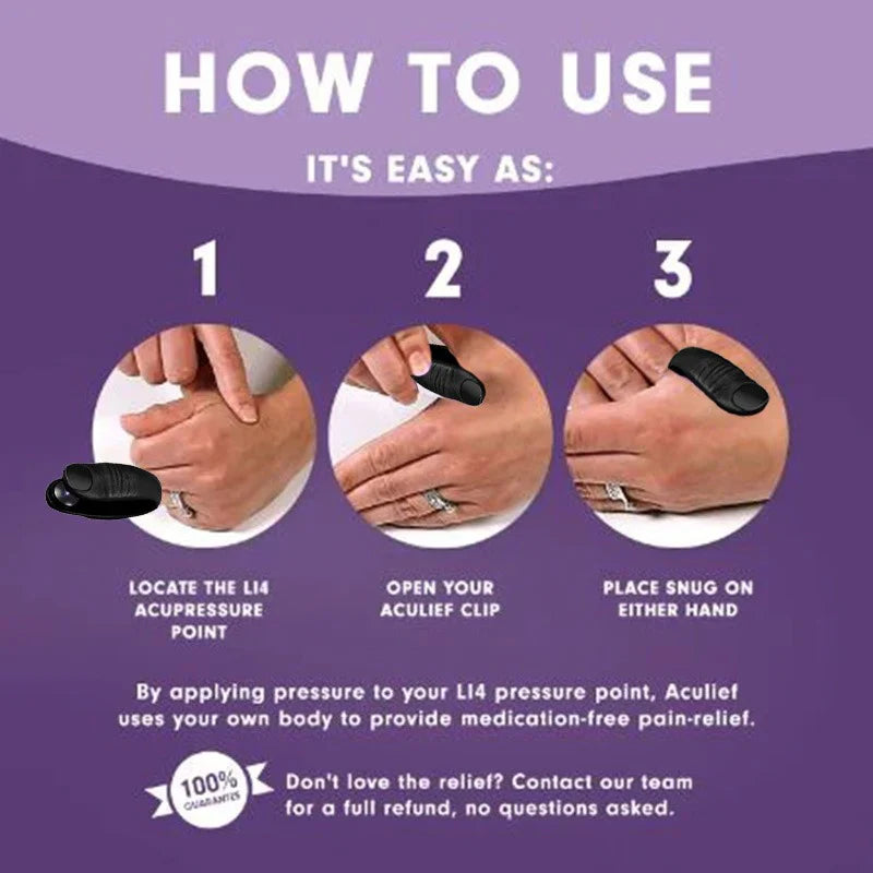 Original Li4 Acupressure Clip | Wearable Sugar Control, Stress & Headache Relief Hand Pressure Point Tool