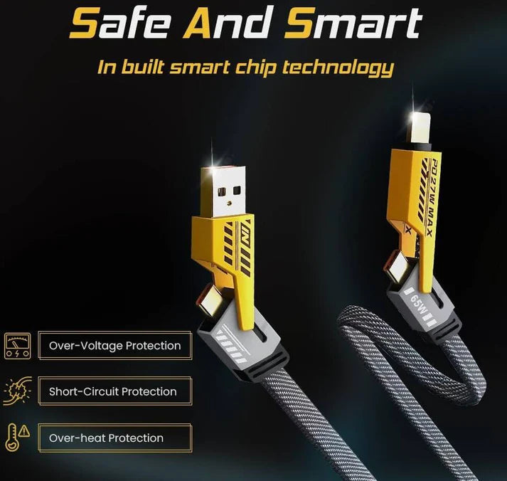 V999 5-in-1 Fast Charging & Data Cable for All Devices – Multi-Mode USB Cable