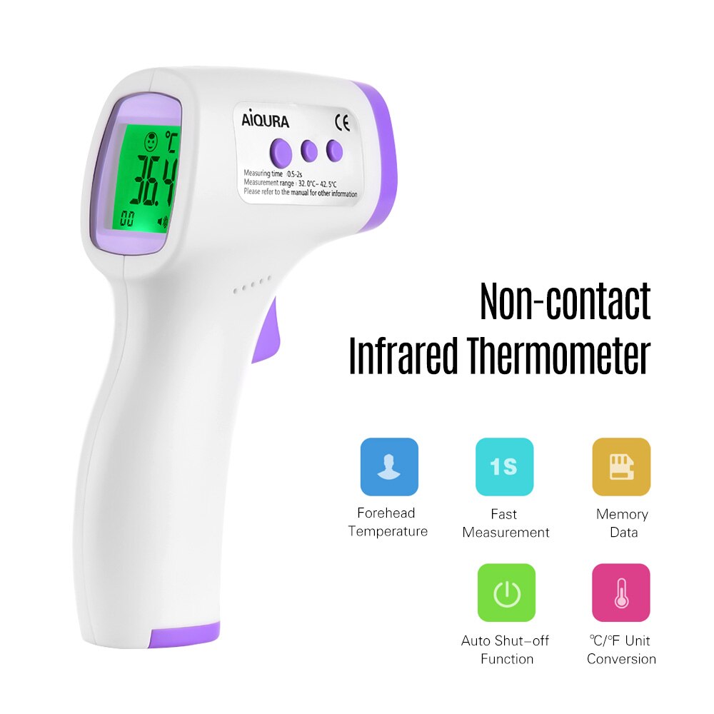 “Fast & Accurate Infrared Forehead Thermometer – Non‑Contact, 3‑Color Fever Alert, 3‑in‑1 LCD”