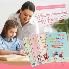 Mega Sale Offer - Kids Reusable Practice Book (4 Books + 1 Pen + 1 Grip & 10 Refills)