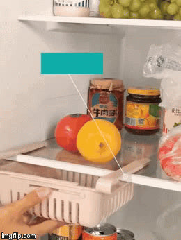 Adjustable Fridge Storage Basket – Durable Plastic Organizer for Kitchen & Refrigerator
