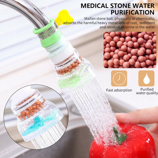 Flexible 360° Fan Faucet – Clip-on, splash-free & filtered flow