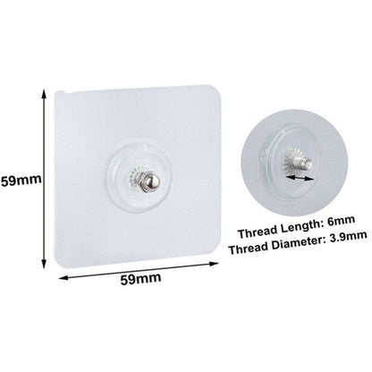(Pack of 20) Punch-Free Self-Adhesive Screw Wall Hooks | Heavy-Duty Hooks for Home & Outdoor Use