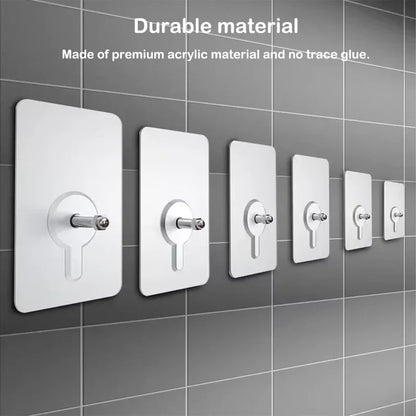 (Pack of 20) Punch-Free Self-Adhesive Screw Wall Hooks | Heavy-Duty Hooks for Home & Outdoor Use