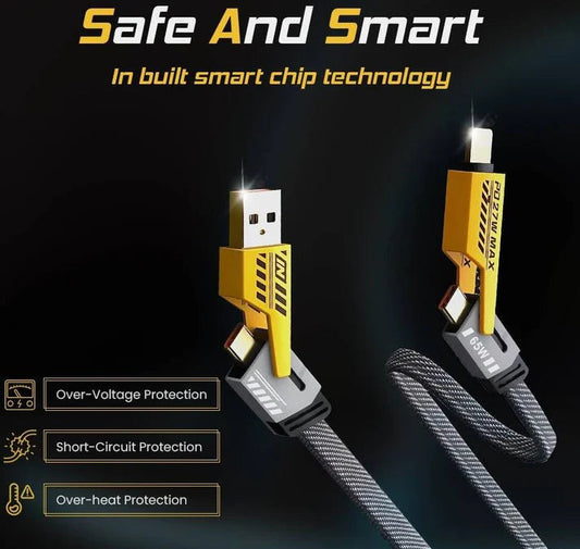 V999 5-in-1 Fast Charging & Data Cable for All Devices – Multi-Mode USB Cable
