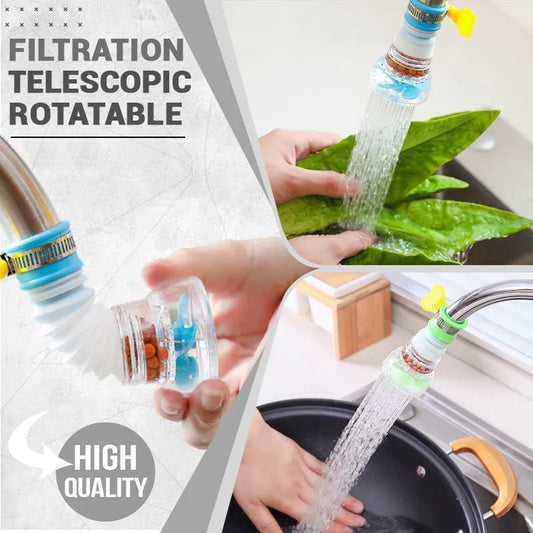 Flexible 360° Fan Faucet – Clip-on, splash-free & filtered flow